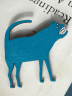 Деревянный значок Голосящий голубого цвета / Веселая брошка с котопсом / Подарок для любителей искусства